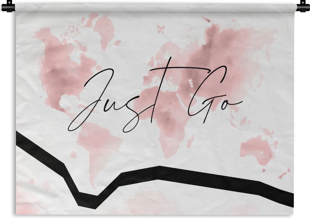 MuchoWow Wandteppich Wandbehang Weltkarte - Zitate - Motivation 60x45 cm Tapisserie Dekoration Wandtuch - Das Schlafzimmer