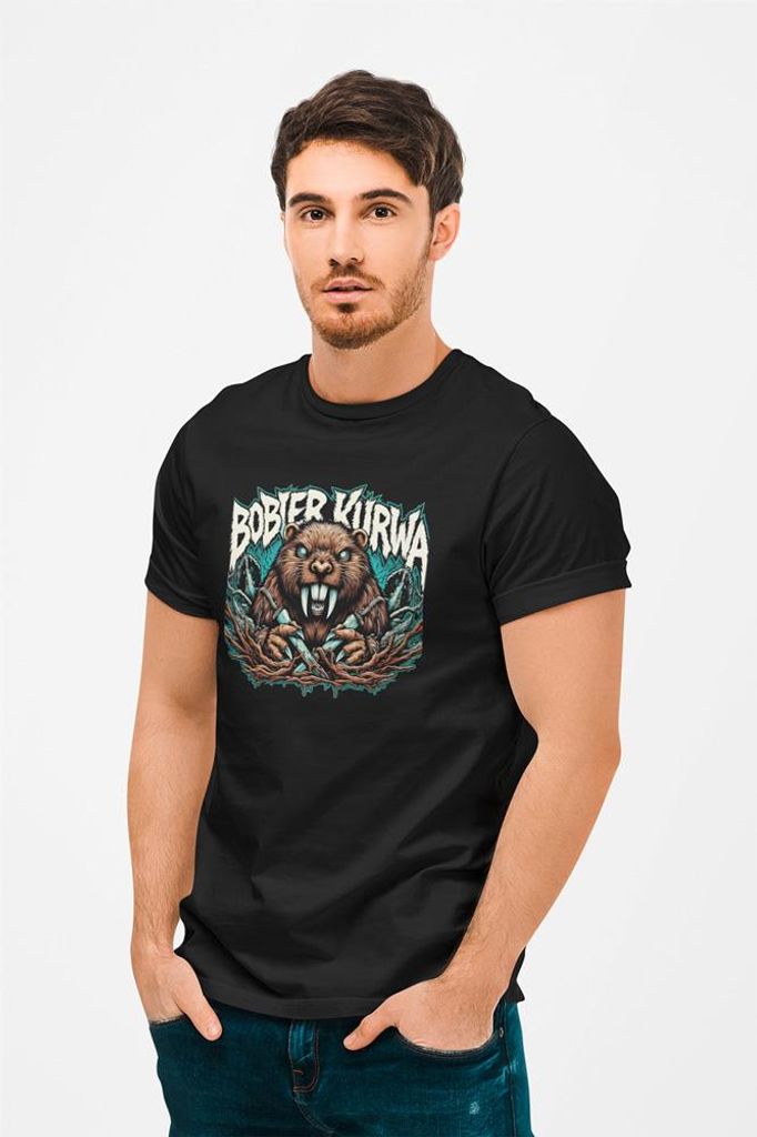 D&B Uni Polo ME00002_Bober Kurwa_Schwarz-Größe M