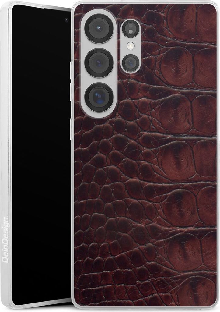DeinDesign Slim Hülle für Samsung Galaxy S25 Ultra Silikon Case Ultra Dünn Handyhülle Animalprint Krokodil Leder