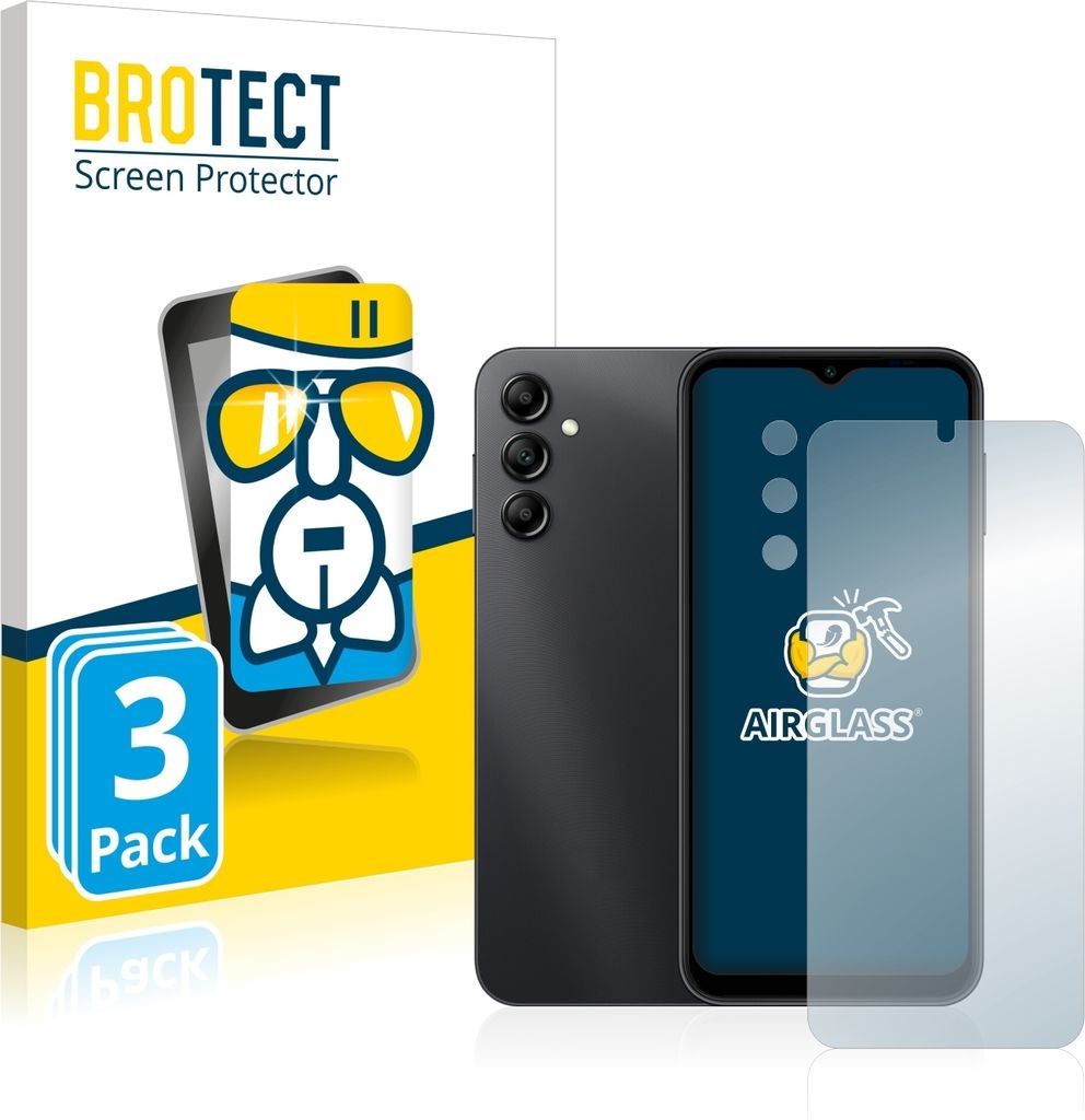3x BROTECT Schutzglas für Samsung Galaxy A14 5G (Display+Kamera) Schutzfolie Panzer Folie Glas Display Schutz klar