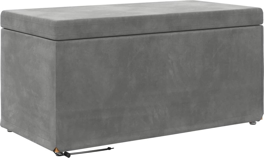 Hocker Dunkelgrau 81 x 41 x 40 cm Samt und Engineering Holz