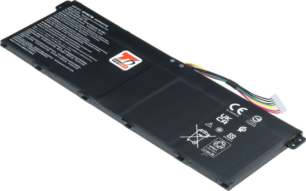 T6 Power Akku für Acer Chromebook Spin 514 CP514-1W, Li-Poly, 15,4 V, 3634 mAh (55,9 Wh), schwarz