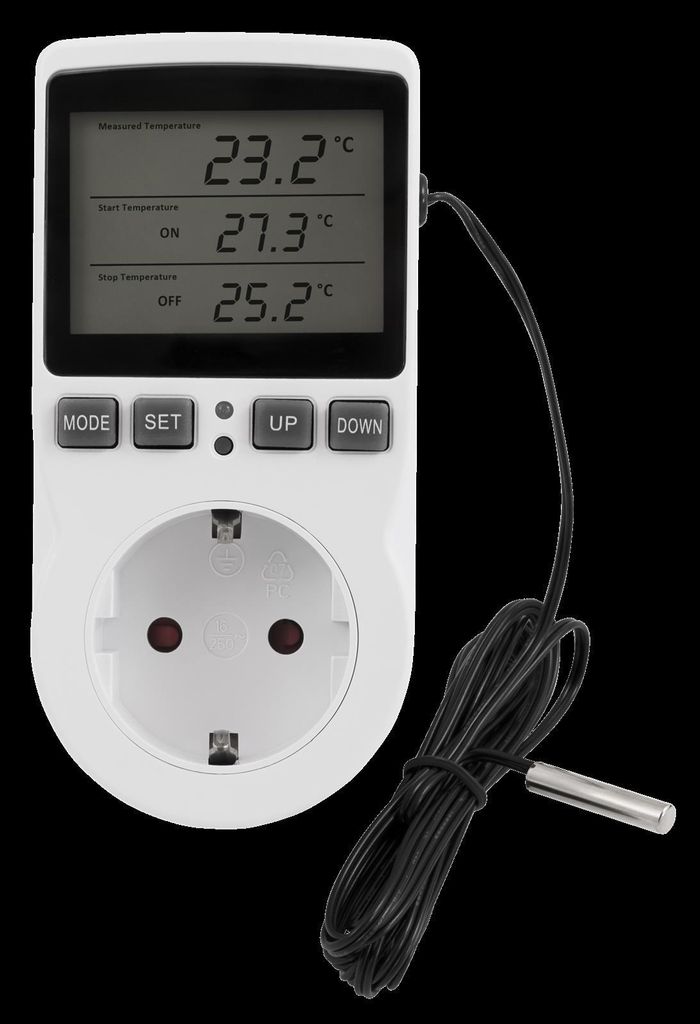 Cyfrowy termostat gniazdkowy McPower "TCU-441" -40-120°C, Zdjęcie produktu 