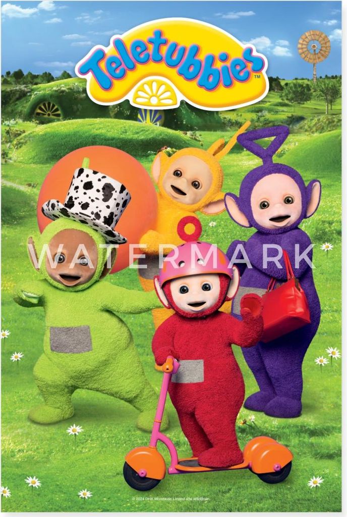 Spreadshirt Teletubbies Im Teletubby-Land Poster 40x60 cm, One size, Weiß