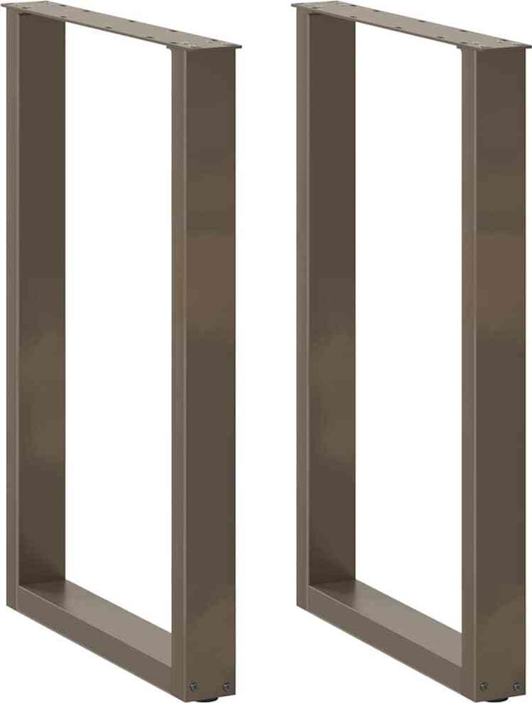 Bartischbeine U-Form 2 Stk. Naturstahl 60x(90-91) cm Stahl