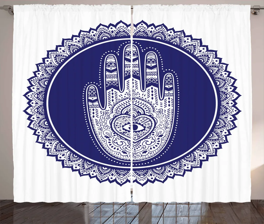 Tenda Soggiorno Mandala Blu Navy 280x175 - Pronta Consegna