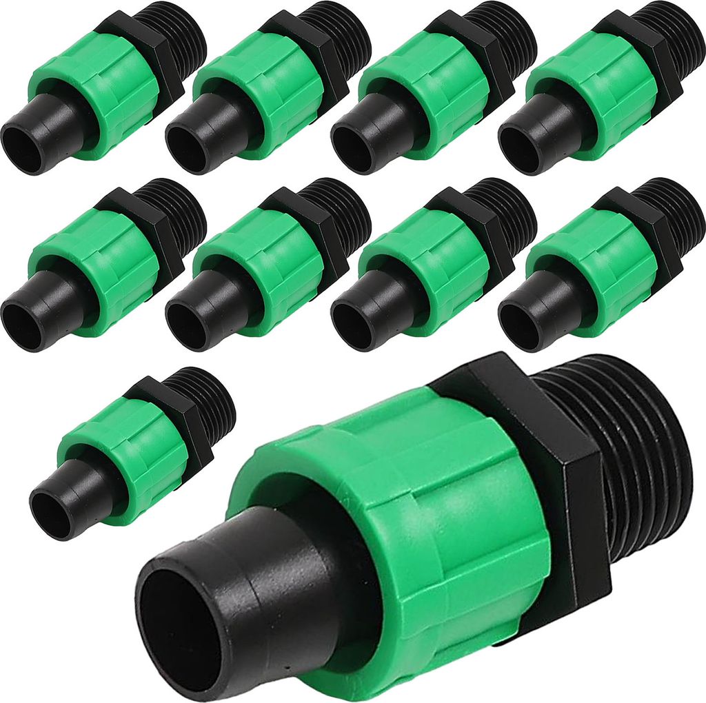 10 Tropfschlauch-Kupplung 1/2" 17mm Außengewinde Bewässerungssysteme Bewässerung