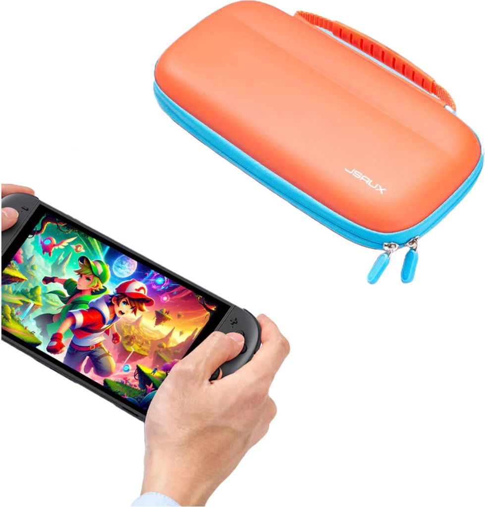 Orange JSAUX ultradünne leichte Tasche für Nintendo Switch 2 Konsole