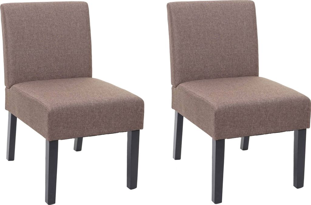 2er-Set Esszimmerstuhl HWC-F61, Stuhl Lounge-Stuhl, Stoff/Textil braun