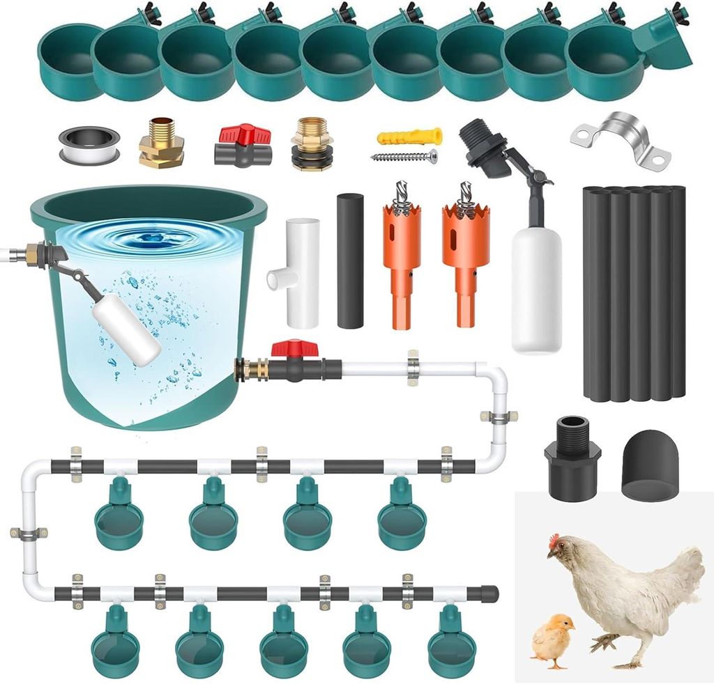 Hühnertränke, Automatischer Geflügeltränke Wassertränke mit Produktbild 