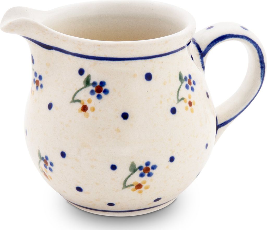 Bunzlauer Keramik 180 ml Sahnekännchen Milchkännchen – kompakte, rundliche Form, Dekor 111