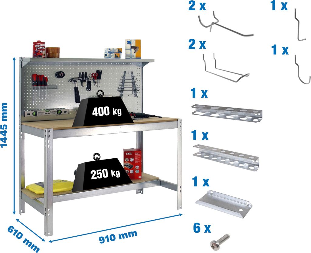 Bankpaket ohne Parafuses PACK SIMONWORK BT3 900 GALVA/MAD+ 9ACCS