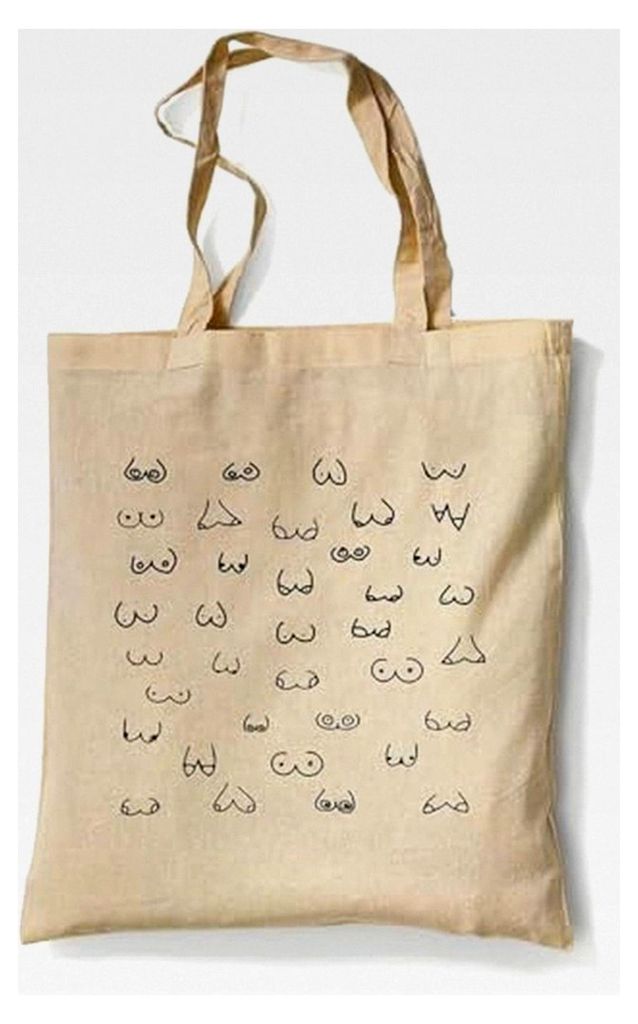 Jutebeutel mit Vintage-Druck aus 100% Baumwolle, Stoffbeutel mit Spruch, All Boobs Are Beautiful, ästhetischer Jutebeutel als modisches Accessoire