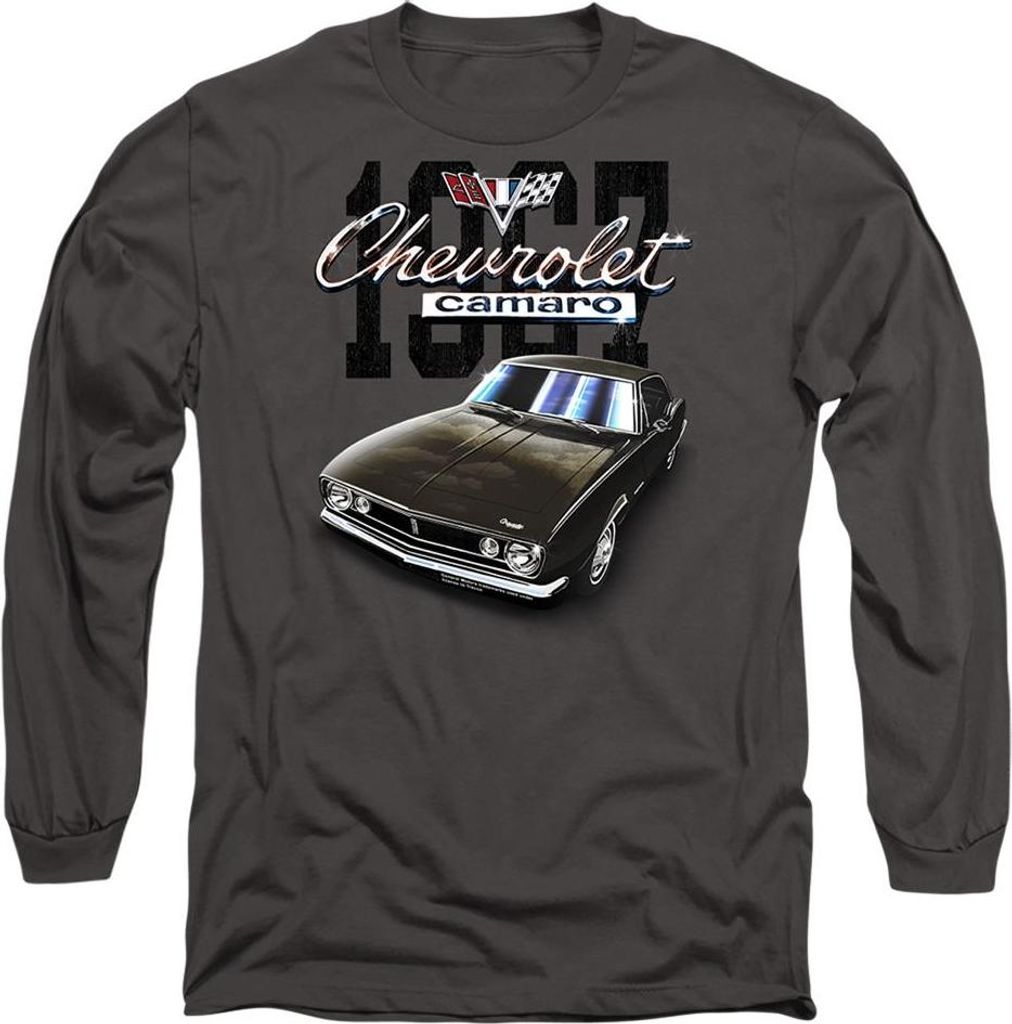 Chevrolet - "Classic Camaro" T-Shirt für Herren/Damen Uni, Langärmlig TV21768 (XXL) (Holzkohle)