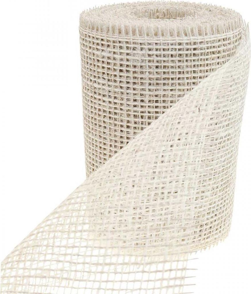 Tischläufer Jute Juteband Tischband Weiß 15cm x 10m - Dekoration Hochzeit Basteln Boho-Style Naturfasern