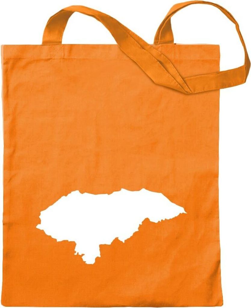 Kiwistar - Baumwolltasche - mandarin - Honduras Umriss Kontur - Tragetasche Stoffbeutel Umhängetasche Langer Henkel