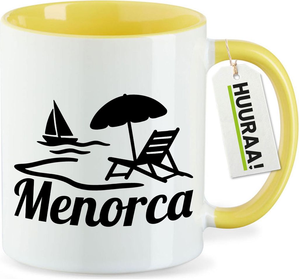 Huuraa Kaffeetasse Menorca Spanien 330ml Gelb Keramik Kaffeebecher Geschenkidee