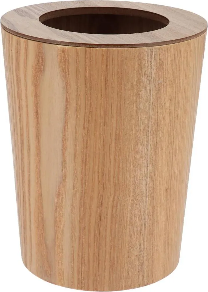 Petite Poubelle de Salle de Bain 9L - Poubelle Design Bois clair 9 Litres