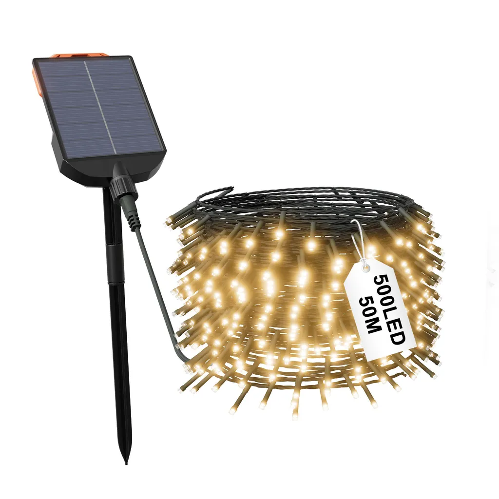 YUENFONG Smart Solar String 50m 500 LED - Illuminazione Eco-Friendly