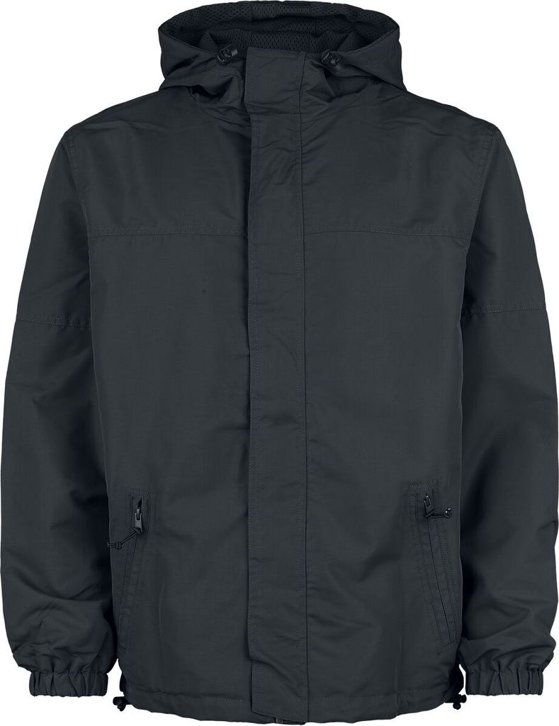 Brandit Übergangsjacke Herren Light WB Frontzip schwarz Basics 100% Polyester 4XL
