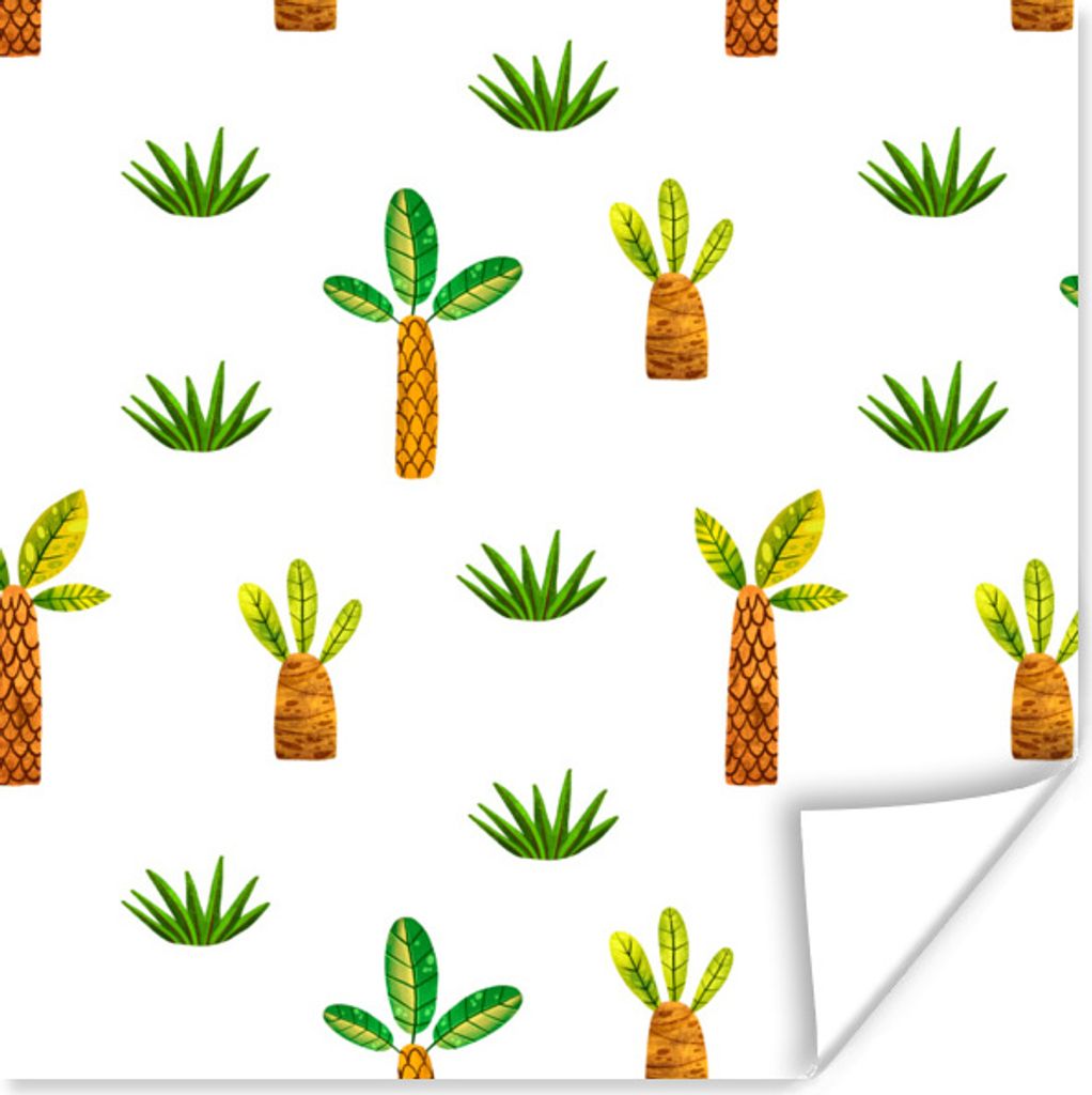 MuchoWow Poster Dschungel - Bäume - Design 50x50 cm - Wohnzimmerdekoration