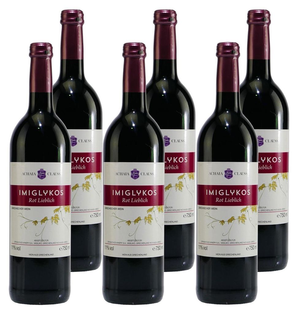 Achaia Clauss Imiglykos Rotwein -lieblich- (6 x 0,75L) Produktbild 