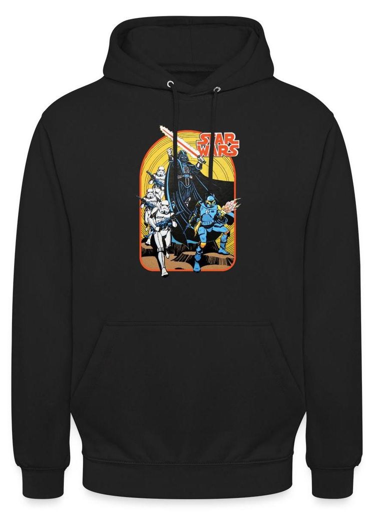 Star Wars Retro Darth Vader Und Stormtrooper Uni Hoodie, XXL, Schwarz