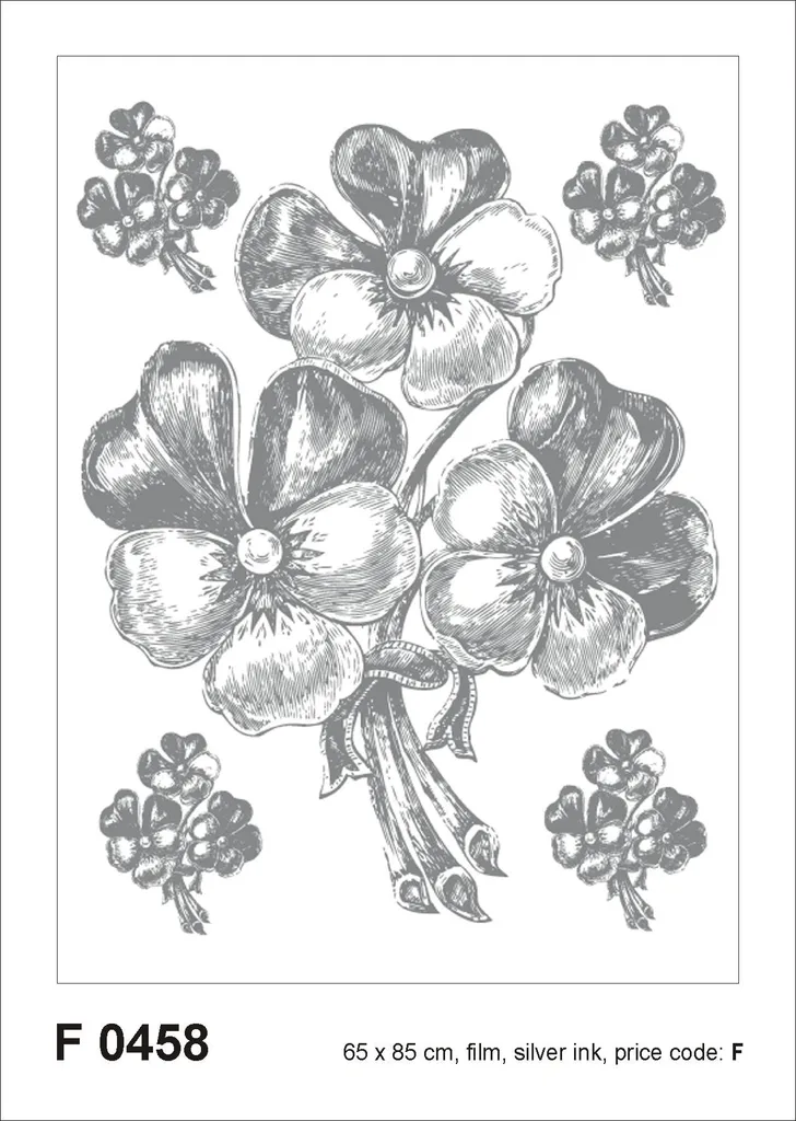 Sanders & Sanders Sticker Mural Fleurs Gris Décoration Salon 65 x 85 cm