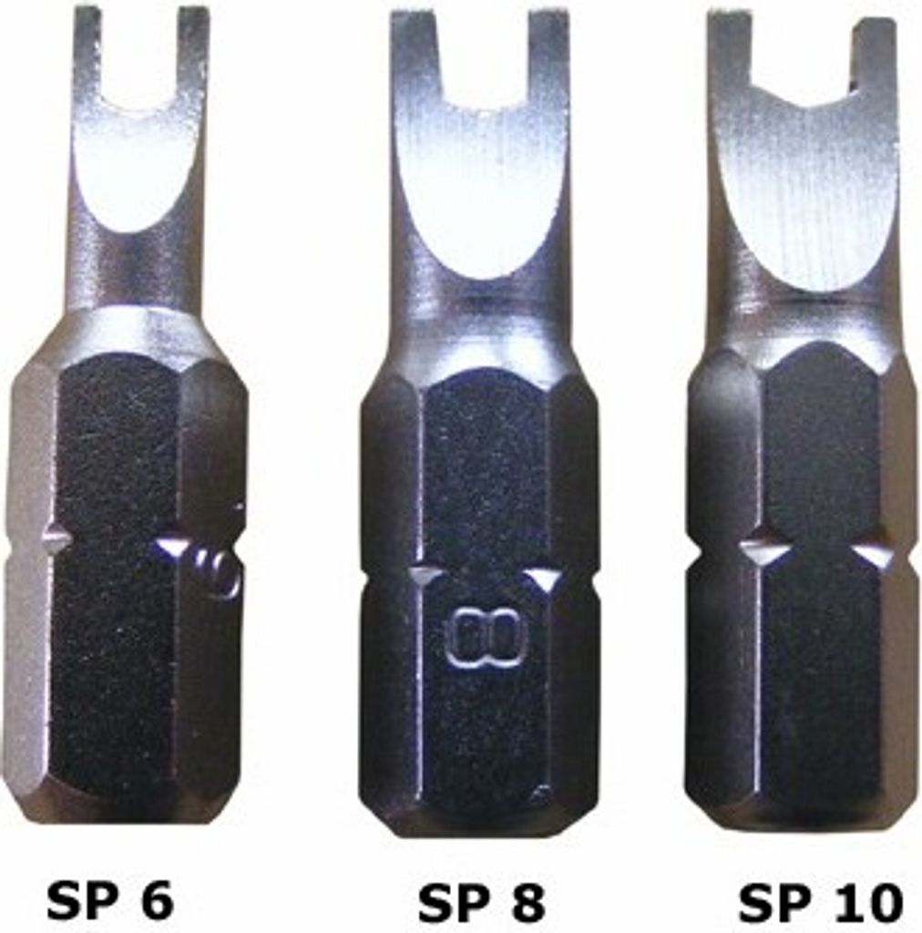 Sicherheits Bit für Zweilochschrauben - 10 Stück, Größe:SP 6
