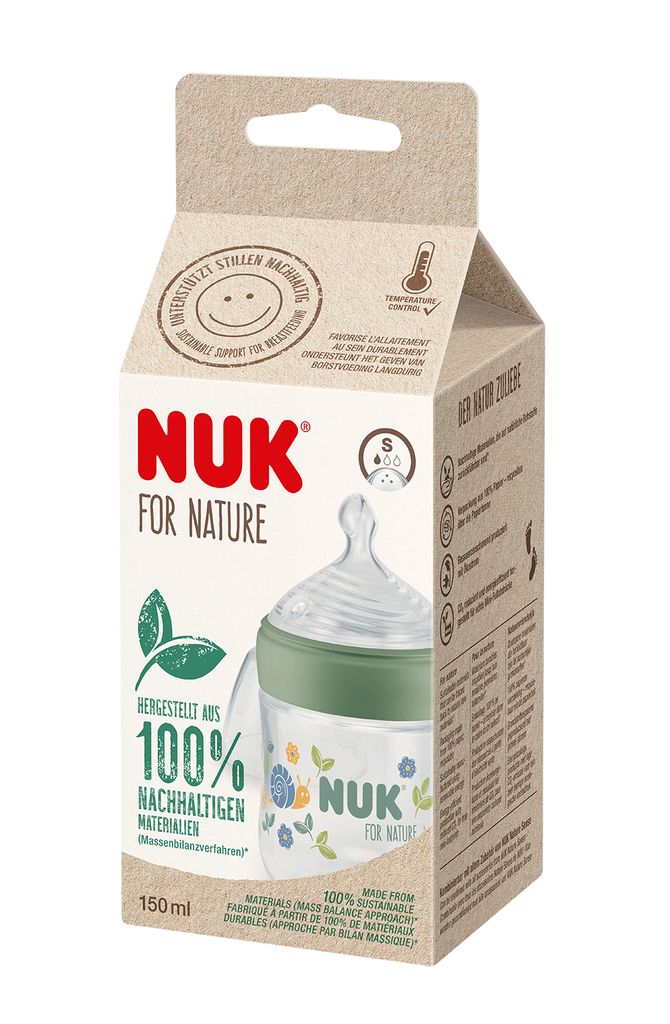 Nuk for Nature Bottle Silicone Teat S Green 150ml
