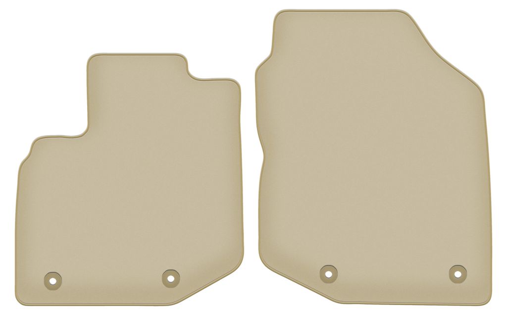 Velours-Fußmatten Vorne PREMIUM beige passend für Honda City V FL (2011-2013, Limousine) – mit Befestigungen – passgenau