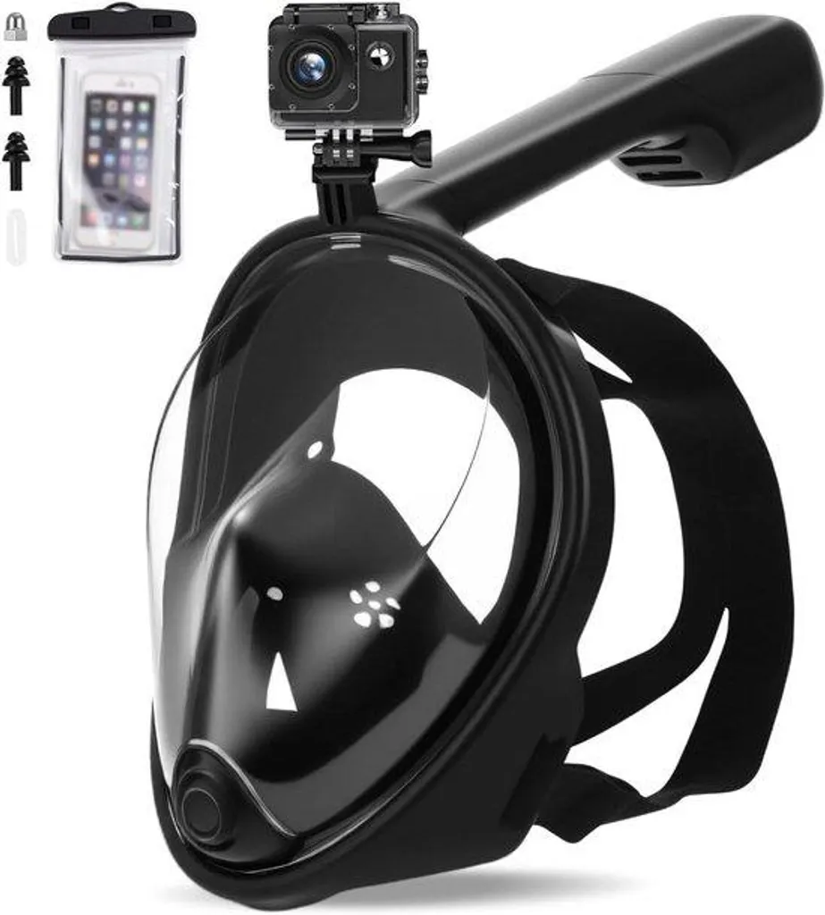 Masque de plongée 180° anti-buée pour enfant avec fixation caméra sport