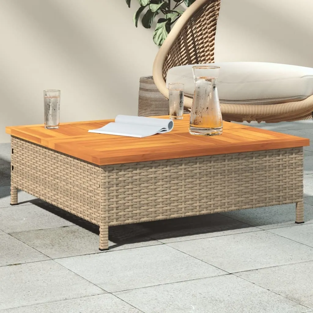 2025 tavolo da giardino cloris beige 70x70x25 cm in rattan e legno d'acacia - Tavoli da giardino Sale2876492 1parcel