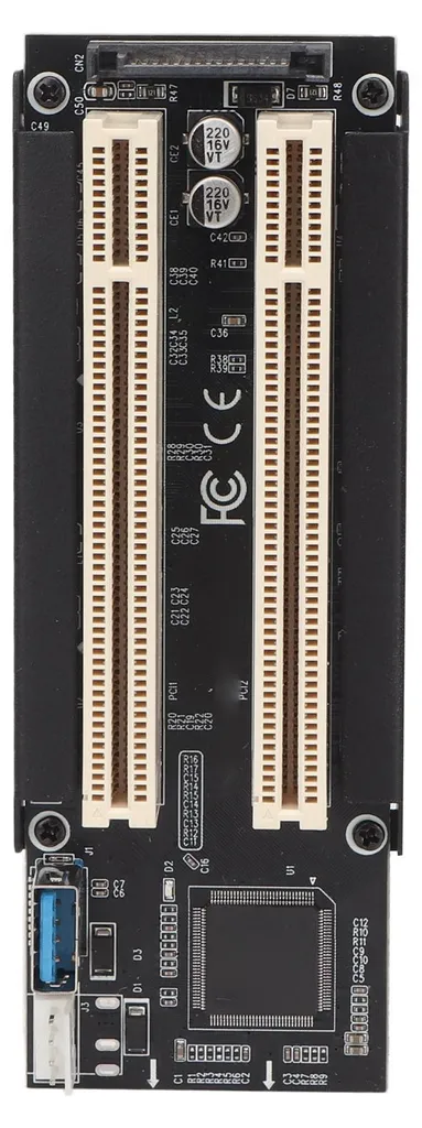 Carte d'extension PCI-E vers double PCI Plug-and-Play avec LED bleue - 3