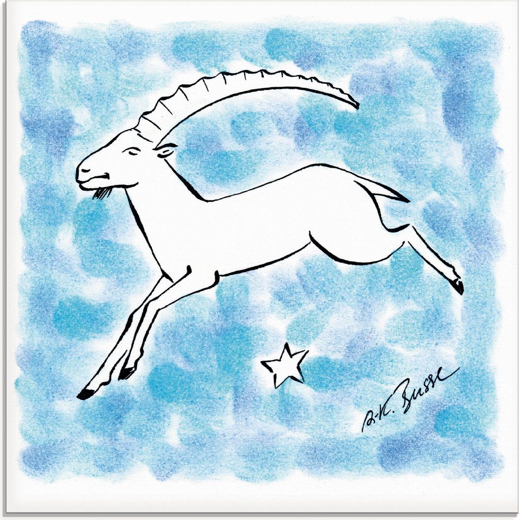 ARTland Glasbild Serie Sternzeichen Steinbock Größe: 30x30 cm