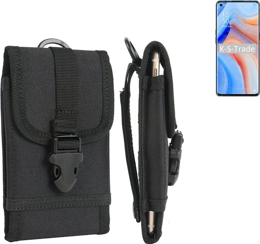 K-S-Trade Holster Handy Hülle kompatibel mit Oppo K7x Holster Handytasche Gürtel Tasche Schutz Hülle Robust Outdoor schwarz