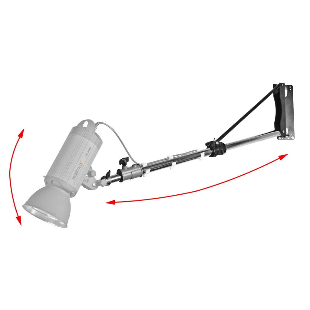 Support mural extensible 120-215cm Walimex pro pour flash et LED vidéo