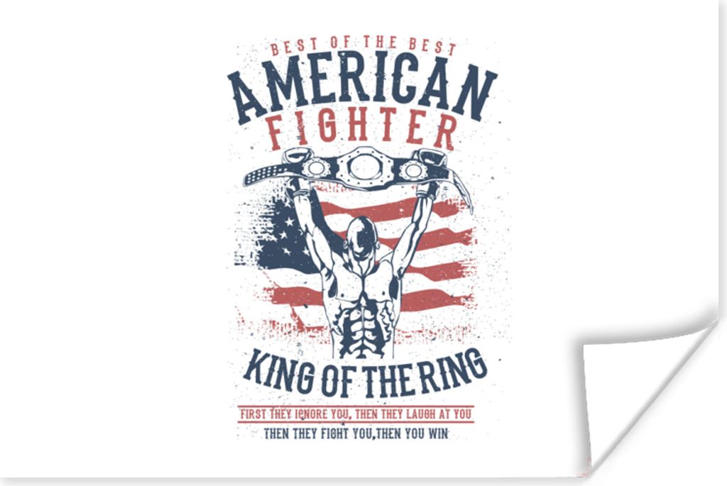 MuchoWow Poster Mancave - Boxen - Amerika - Altmodisch 90x60 cm - Schlafzimmer