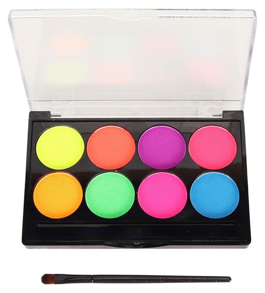 Halloween-Gesichtsfarbe, 8 leuchtende, im Dunkeln leuchtende Farben auf Wasserbasis, Set für Party, Cosplay, Urlaub, Körper