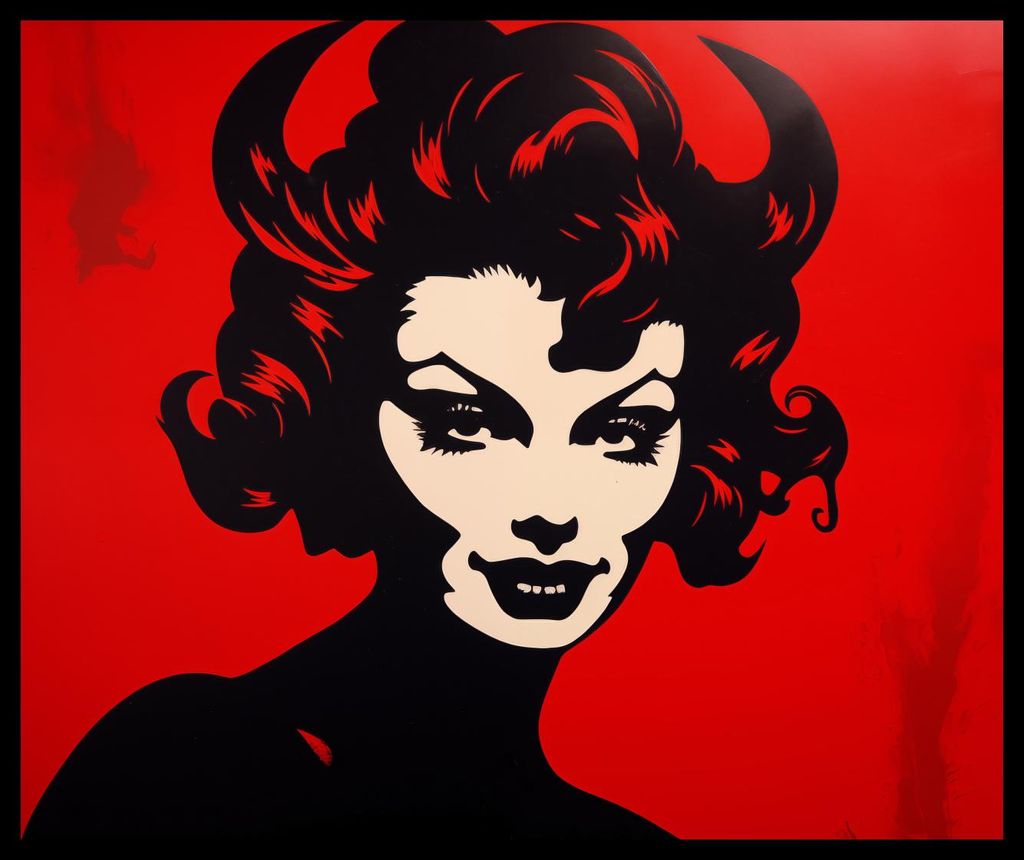 Plakat 60x50cm Rote Teufelin