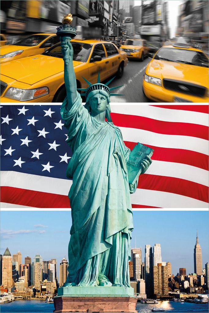 Wallario selbstklebendes Poster - New York Collage, Größe: 61 x 91,50 cm