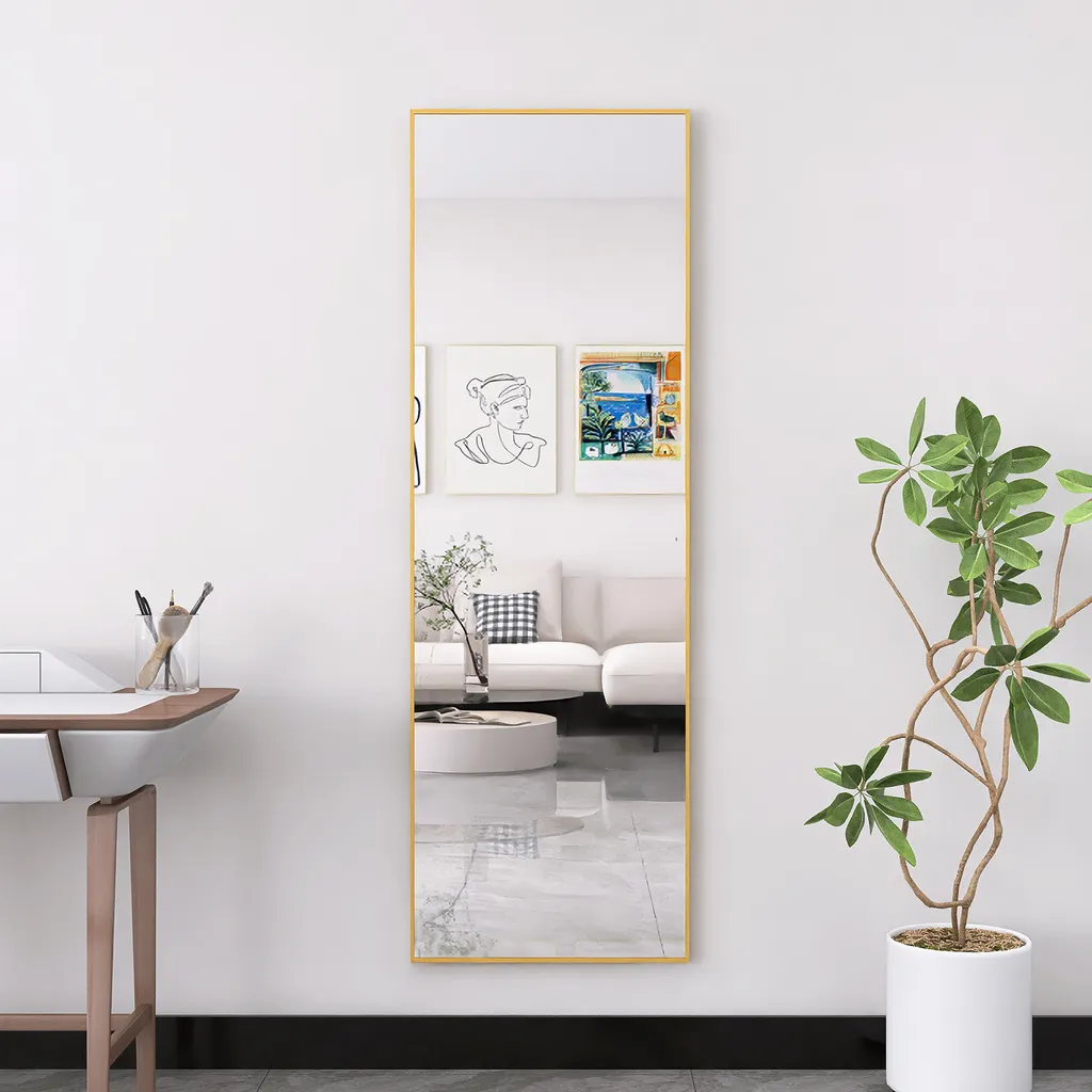 Specchio in Alluminio Oro 150x40 cm - Riflesso Nitido e Struttura Solid - 3
