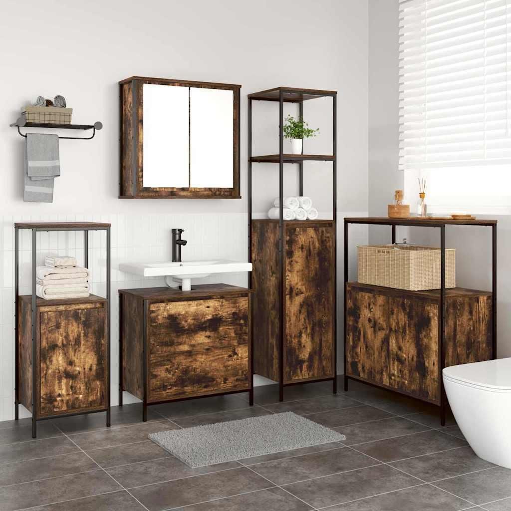 Praktischen Badezimmermöbel Set 5 pcs Braun 76,5 x 35 x 95 cm Holzwerkstoff - Badezimmerschränke ,design Möbel 8021064 5parcel
