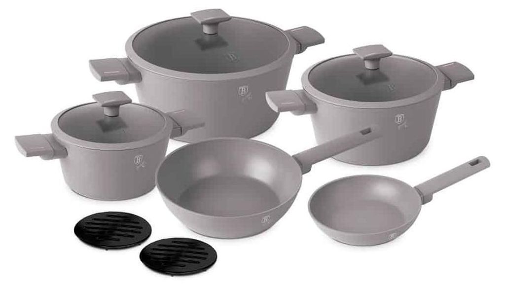 BERLINGERHAUS Geschirrset mit Titanoberflche 10-tlg. Taupe Produktbild 