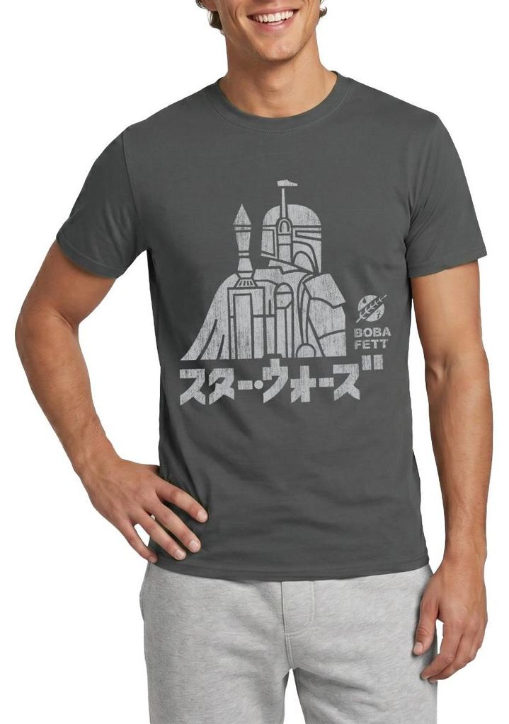 Star Wars: Mandalorian Boba Fett Männer T-Shirt, L, Anthrazit