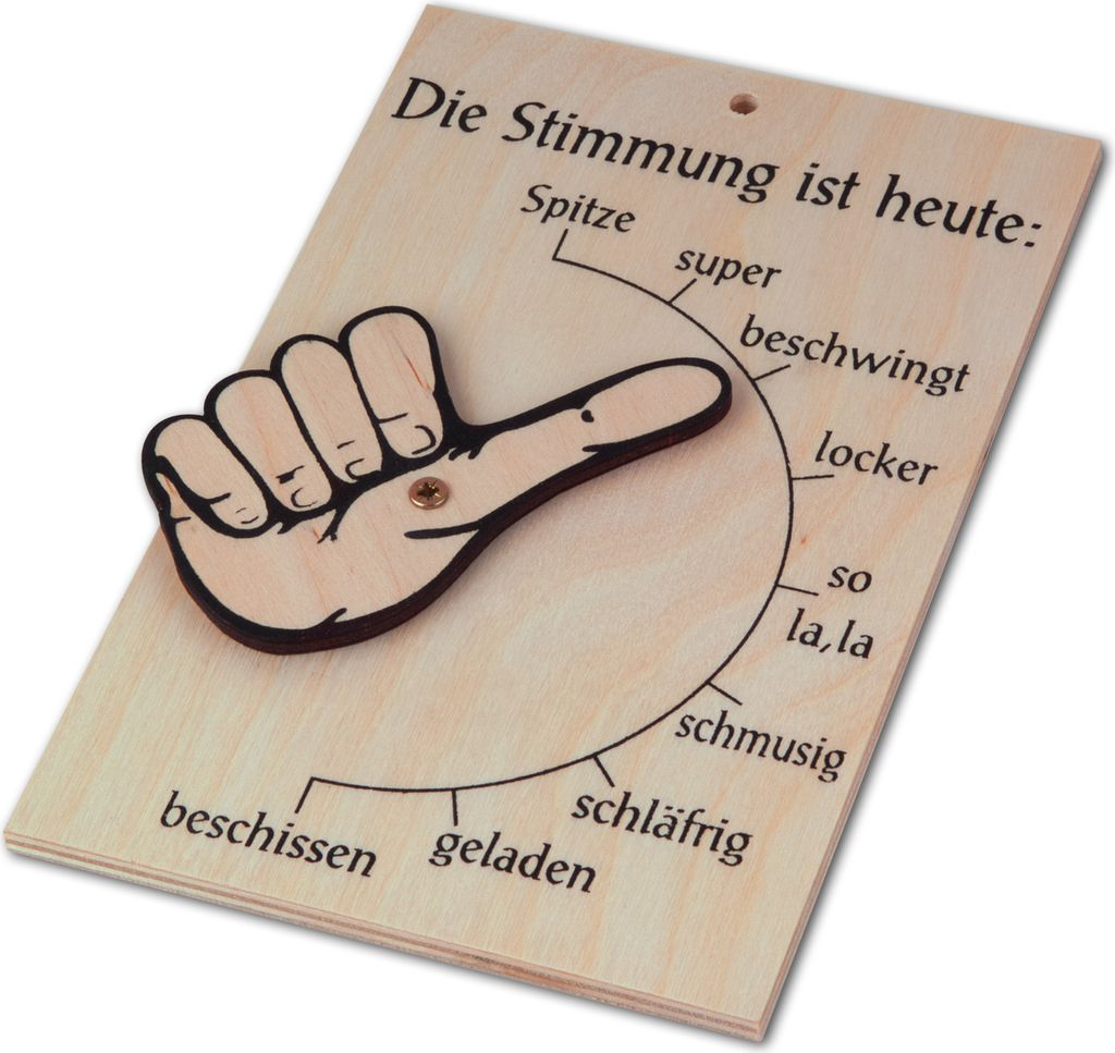 Stimmungsbarometer aus Holz 17 cm Produktbild 