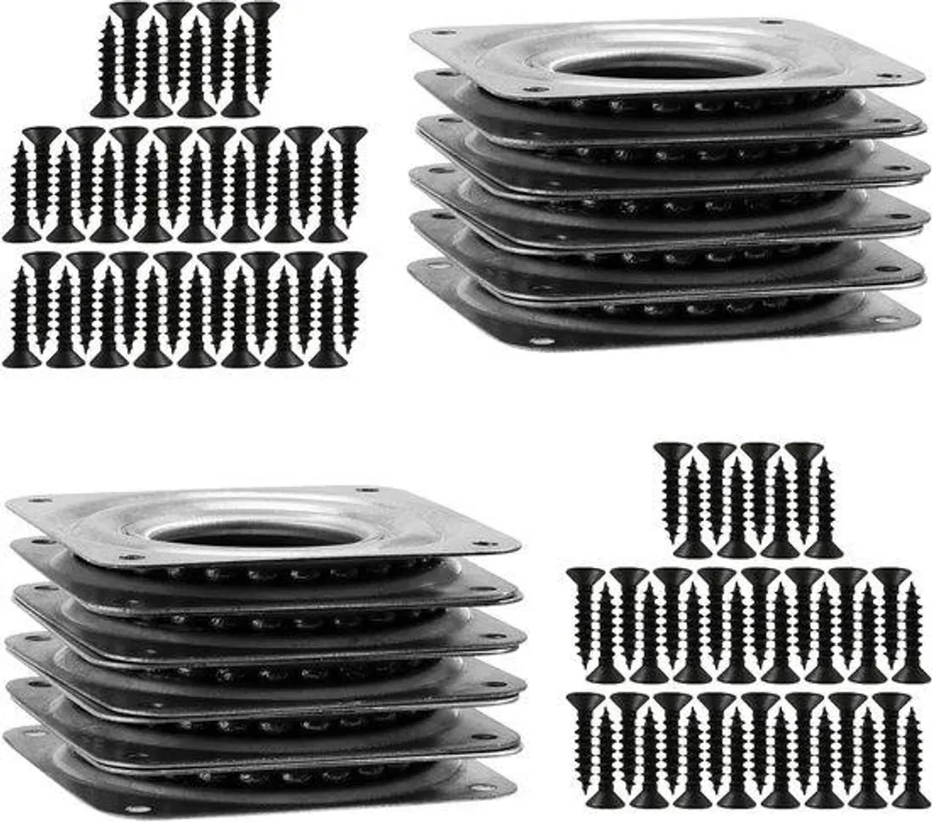 Lot de 10 Plateaux Tournants Lazy Susan Argent 360° pour Meubles et TV