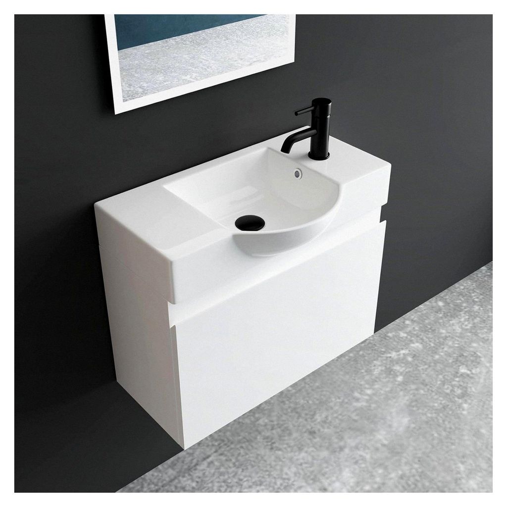 Badmöbel Set mit Waschbecken und Unterschrank 55 cm Breite