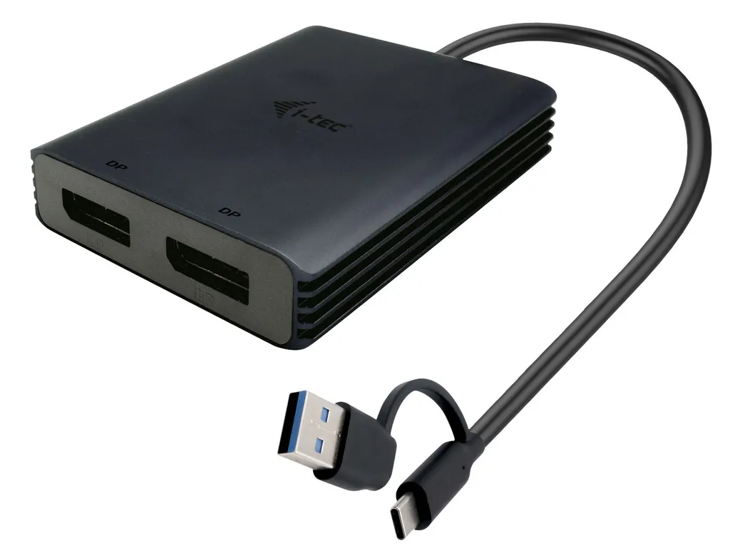 Adaptateur Vidéo DisplayPort USB-A/C Double 4K 60Hz i-tec CADUA4KDP