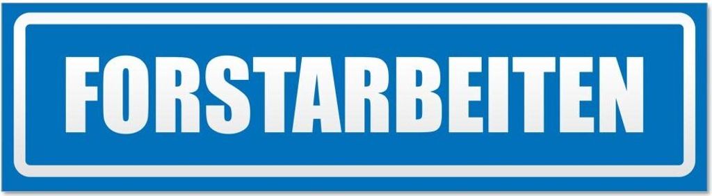 Kiwistar - Autoaufkleber - Blau - 20 x 5,3 cm - Forstarbeiten invertiert - Hinweis Aufkleber Sticker für Auto, Kfz, Fahrrad, PKW, LKW